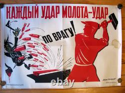 Affiche soviétique russe 1941 très rare, 100 % originale