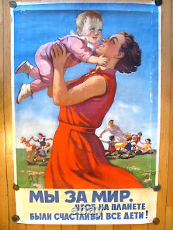 Affiche soviétique russe 1959 très rare, 100 % originale