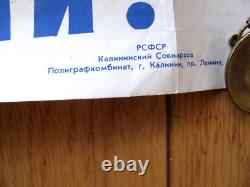 Affiche soviétique russe 1959 très rare, 100 % originale
