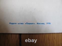 Affiche soviétique russe vintage 1978 TRÈS RARE ! 100% originale