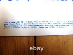 Affiche soviétique russe vintage 1978 TRÈS RARE ! 100% originale