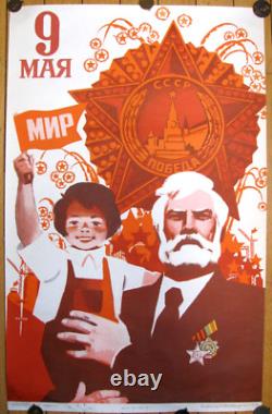 Affiche soviétique russe vintage 1980 TRÈS RARE ! 100 % original