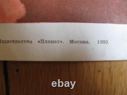 Affiche soviétique russe vintage 1980 TRÈS RARE ! 100 % original