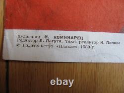 Affiche soviétique russe vintage 1980 TRÈS RARE ! 100 % original