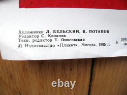 Affiche soviétique russe vintage de 1984 TRÈS RARE! 100% original! ESPACE