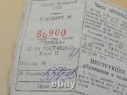 Ancien Stock En Boîte Avec Doc Pobeda Zim 1964 Soviet Russe Urss Montre