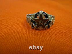 Anneau en argent émaillé de la Marine soviétique de Russie