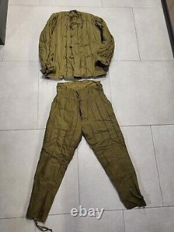 Armée soviétique de l'URSS Hiver russe FUFAIKA VATNIK TELOGREIKA Veste + pantalon WW2 Taille 2