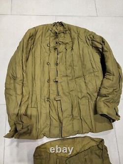 Armée soviétique de l'URSS Hiver russe FUFAIKA VATNIK TELOGREIKA Veste + pantalon WW2 Taille 2