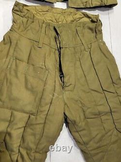 Armée soviétique de l'URSS Hiver russe FUFAIKA VATNIK TELOGREIKA Veste + pantalon WW2 Taille 2