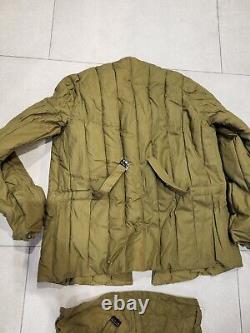 Armée soviétique de l'URSS Hiver russe FUFAIKA VATNIK TELOGREIKA Veste + pantalon WW2 Taille 2