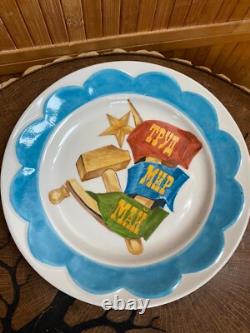 Assiette en porcelaine de propagande soviétique RAR russe 1947 Auteur célèbre V. Prisyazhnyuk