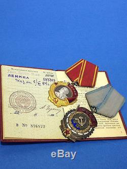 Authentique Ensemble De Médaillons De Russie Lituanienne Russe, Ordre Et Médailles D'or Et De Platine # 283703