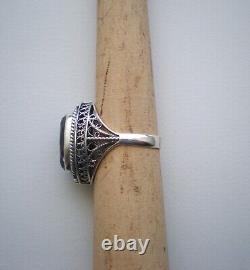 Bague cocktail vintage en argent sterling russe soviétique de l'URSS avec alexandrite faite à la main