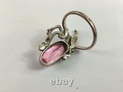 Bague en argent sterling russe soviétique vintage 875 URSS bijou féminin avec pierre