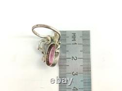 Bague en argent sterling russe soviétique vintage 875 URSS bijou féminin avec pierre