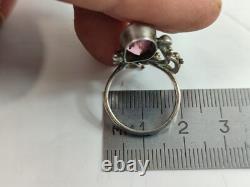 Bague en argent sterling russe soviétique vintage 875 URSS bijou féminin avec pierre