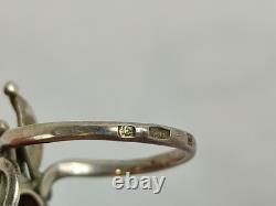 Bague en argent sterling russe soviétique vintage 875 URSS bijou féminin avec pierre