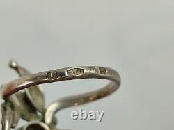 Bague en argent sterling russe soviétique vintage 875 URSS bijou féminin avec pierre