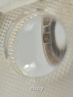Bague en argent sterling russe soviétique vintage 875 URSS bijou féminin avec pierre