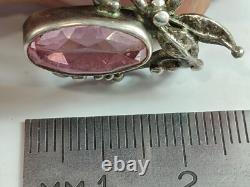 Bague en argent sterling russe soviétique vintage 875 URSS bijou féminin avec pierre