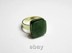 Bague en argent sterling russe soviétique vintage 875 avec jade URSS, bijoux pour femmes 9