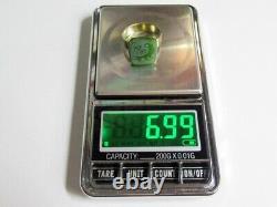 Bague en argent sterling russe soviétique vintage 875 avec jade URSS, bijoux pour femmes 9