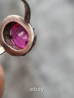Bague en argent sterling russe soviétique vintage 875 avec rubis URSS, bijoux pour femmes taille 9
