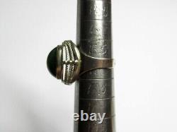 Bague en argent sterling soviétique russe vintage 875 avec jade URSS, bijoux pour femmes taille 6.5