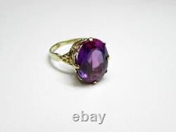 Bague en argent sterling soviétique russe vintage 875 avec saphir, bijoux pour femmes taille 9