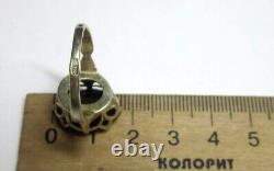 Bague en argent sterling soviétique russe vintage 875 avec saphir, bijoux pour femmes taille 9
