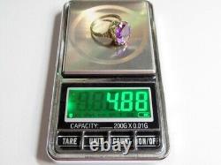 Bague en argent sterling soviétique russe vintage 875 avec saphir, bijoux pour femmes taille 9