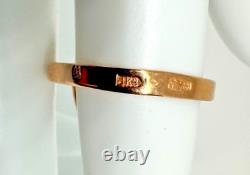 Bague vintage rétro classique Bijoux russes de l'ère soviétique vintage URSS Or rose 14 carats 583