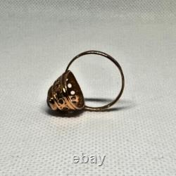 Bague vintage rétro classique Bijoux russes de l'ère soviétique vintage URSS Or rose 14 carats 583