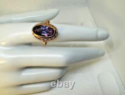 Bague vintage rétro classique Bijoux russes de l'ère soviétique vintage URSS Or rose 14 carats 583