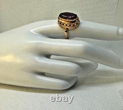 Bague vintage rétro classique Bijoux russes de l'ère soviétique vintage URSS Or rose 14 carats 583