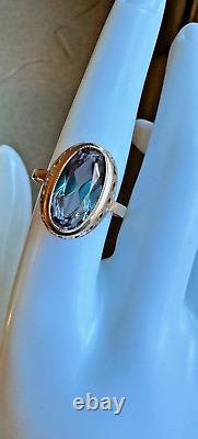 Bague vintage rétro classique Bijoux russes de l'ère soviétique vintage URSS Or rose 14 carats 583