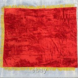 Bannière drapeau en velours de propagande communiste de l'Union soviétique URSS brodée RARE