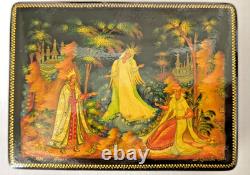 Boîte en laque palekh russe vintage URSS 1988 #2136 signée