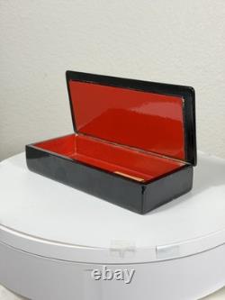 Boîte en laque palekh russe vintage, conte de fées, URSS, peinte à la main, timbres soviétiques