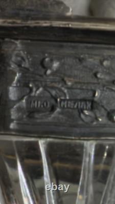 Bol à bonbons en cristal filigrane Melchior russe de l'URSS soviétique avec poignée