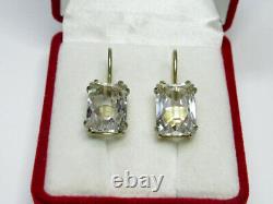 Boucles D'oreilles Russes Anciennes Argent Sterling 875 Rock Crystal, Bijoux Pour Femmes