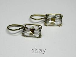 Boucles D'oreilles Russes Anciennes Argent Sterling 875 Rock Crystal, Bijoux Pour Femmes