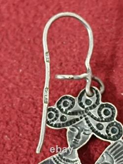 Boucles d'oreilles URSS argent 875 soviétique russe ancien accessoires vintage