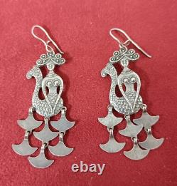 Boucles d'oreilles URSS argent 875 soviétique russe ancien accessoires vintage