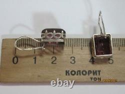 Boucles d'oreilles à clous originales rares de l'URSS soviétique russe en argent sterling 875 Vintage