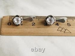 Boucles d'oreilles en fianites argent 22 carats 925 URSS Vintage cadeau russe soviétique 219