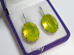 Boucles d'oreilles russes vintage incroyables en argent sterling doré 875 bijoux soviétiques URSS
