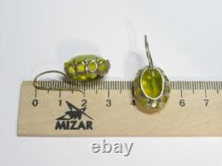 Boucles d'oreilles russes vintage incroyables en argent sterling doré 875 bijoux soviétiques URSS