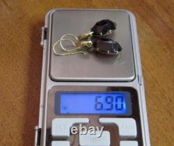 Boucles d'oreilles soviétiques russes vintage en argent sterling 875, bijoux pour femmes 6,90 g URSS